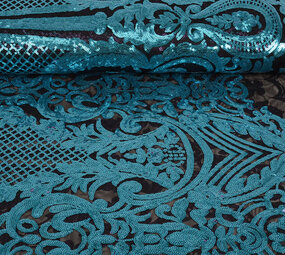 Pailletten op Mesh Syenne