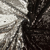 Réversible Paillettes sur Résille Argent-Noir