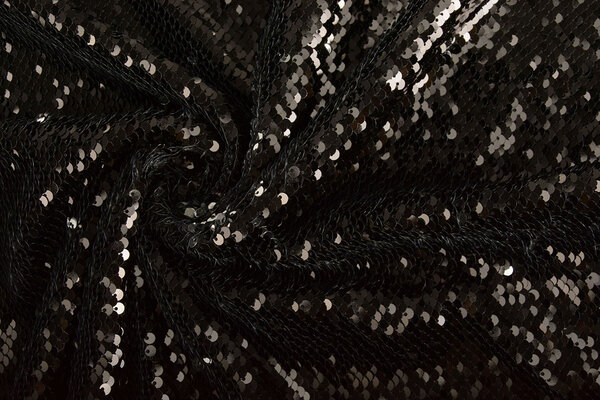 Reversible Lentejuelas sobre Malla Plateado-Negro Reversible Lentejuelas sobre Malla Plateado-Negro
