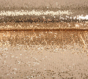Reversibler Pailletten auf Netz Champagne-Creme