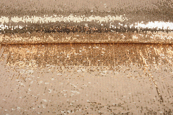 Omkeerbare Pailletten op Mesh Champagne-Creme Omkeerbare Pailletten op Mesh Champagne-Creme