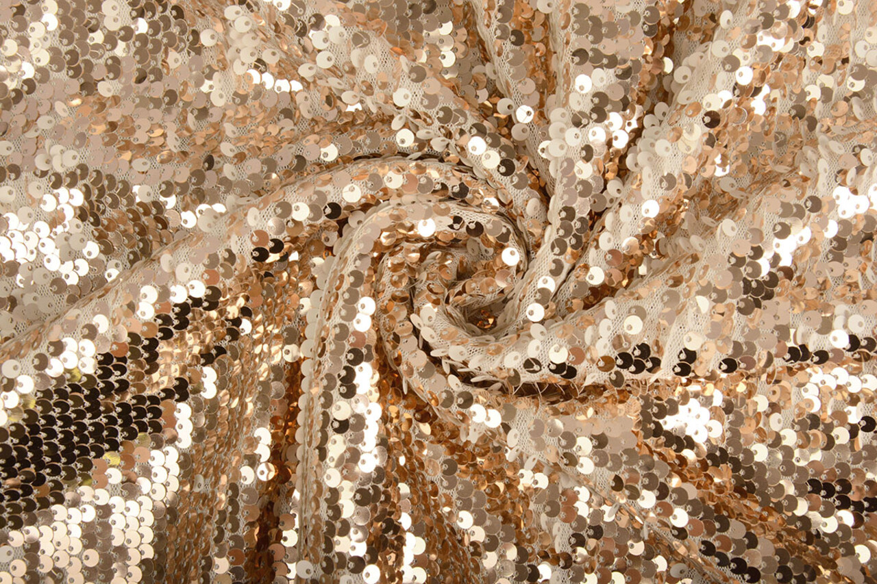 Reversible Sequin on Mesh Champagne-Creme
