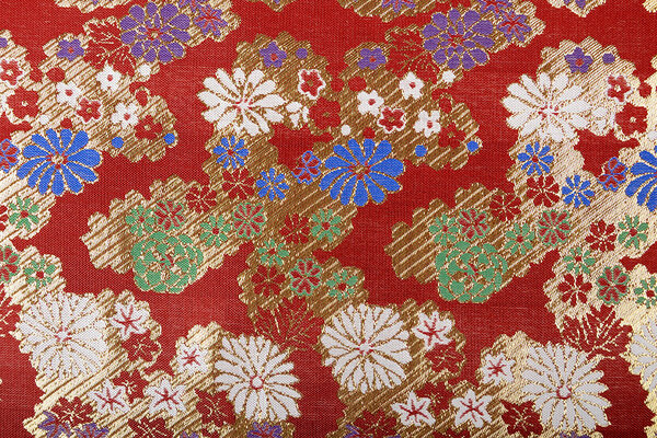 Brocade Flowers Lilled Red