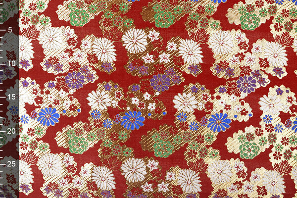 Brocade Flowers Lilled Red