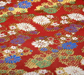 Brocade Flowers Lilled Red