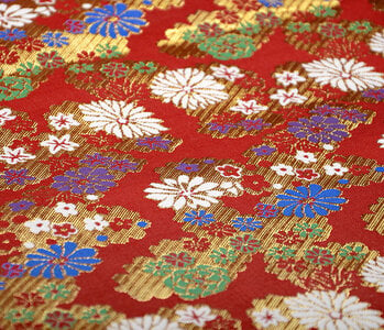 Brocade Flowers Lilled Red