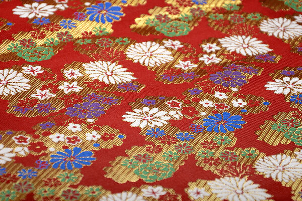 Brocade Flowers Lilled Red