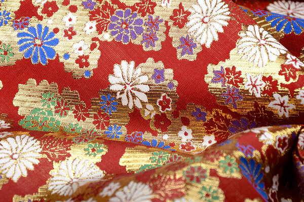 Brocade Flowers Lilled Red