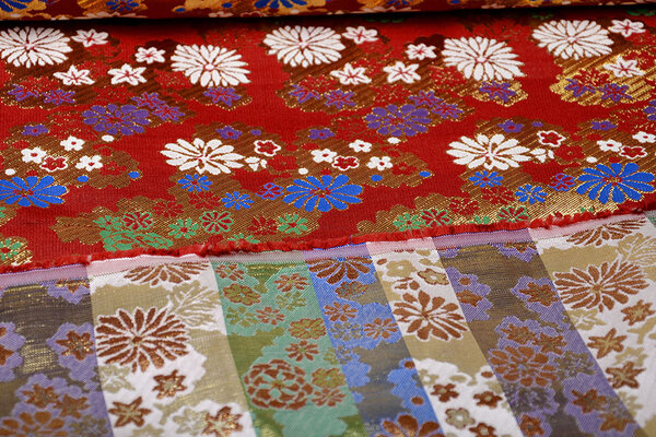 Brocade Flowers Lilled Red
