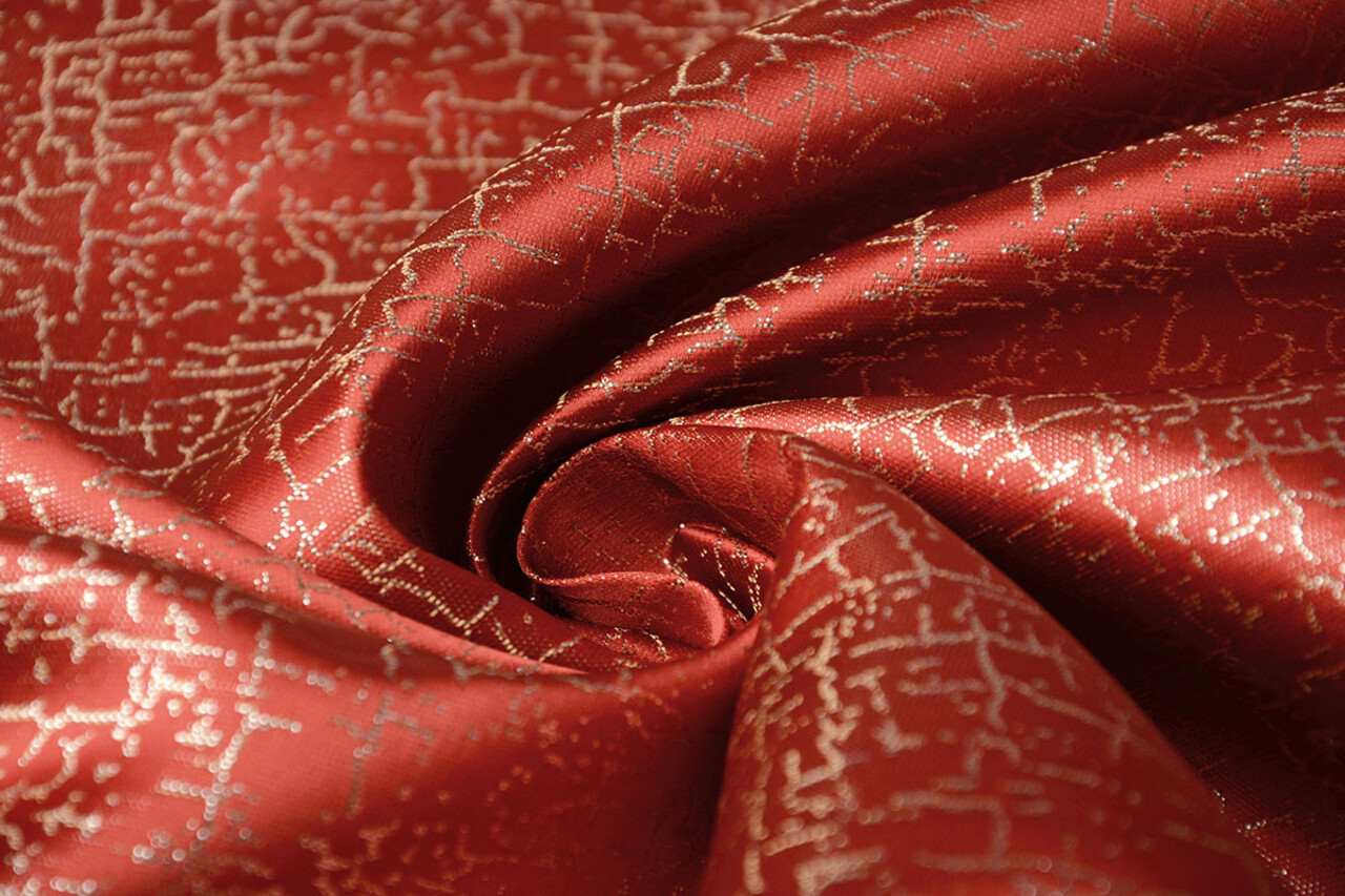 Brocade Krakelee Red