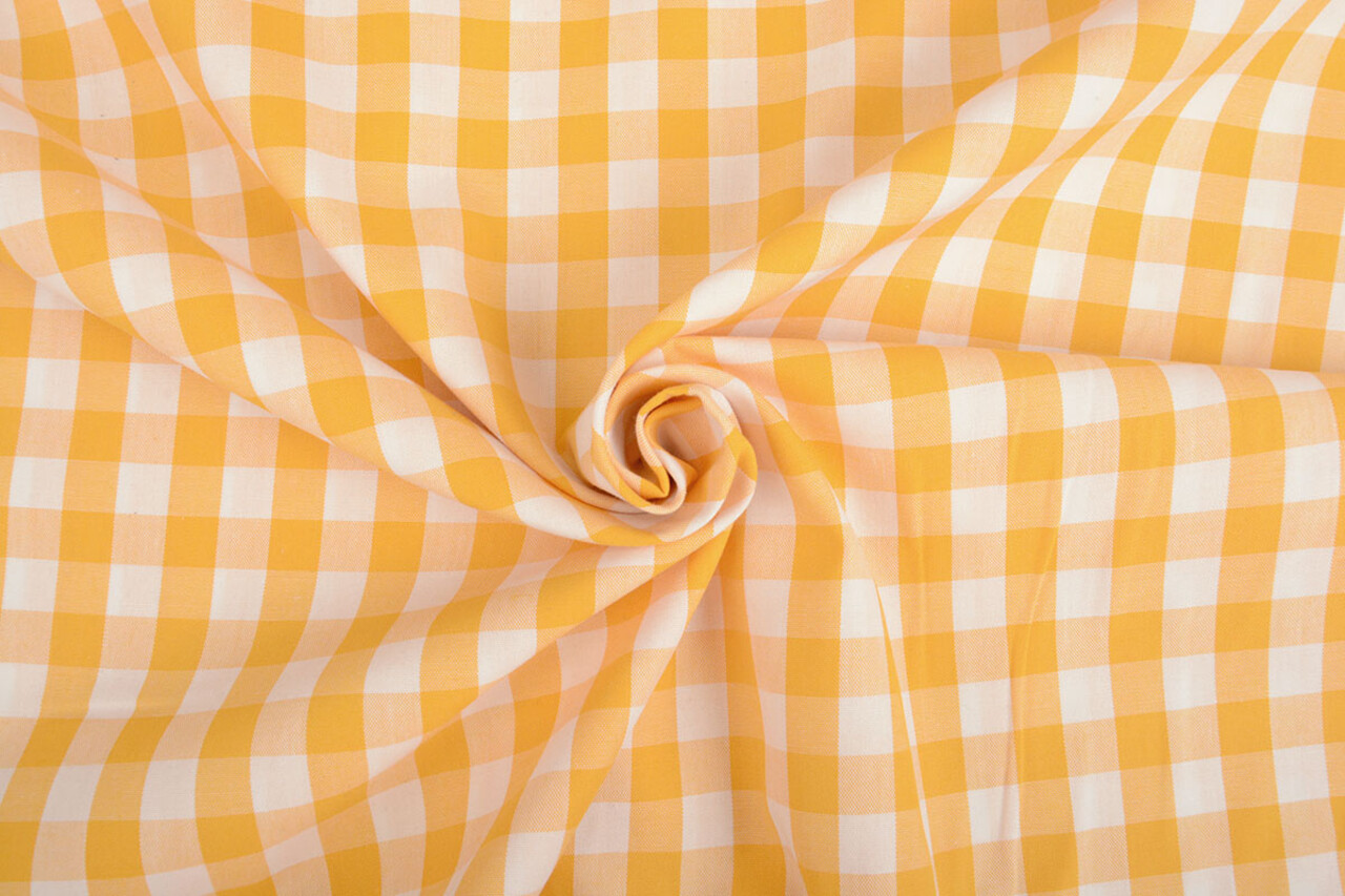 Gingham Check 16 mm Yellow Gingham Check 16 mm Yellow