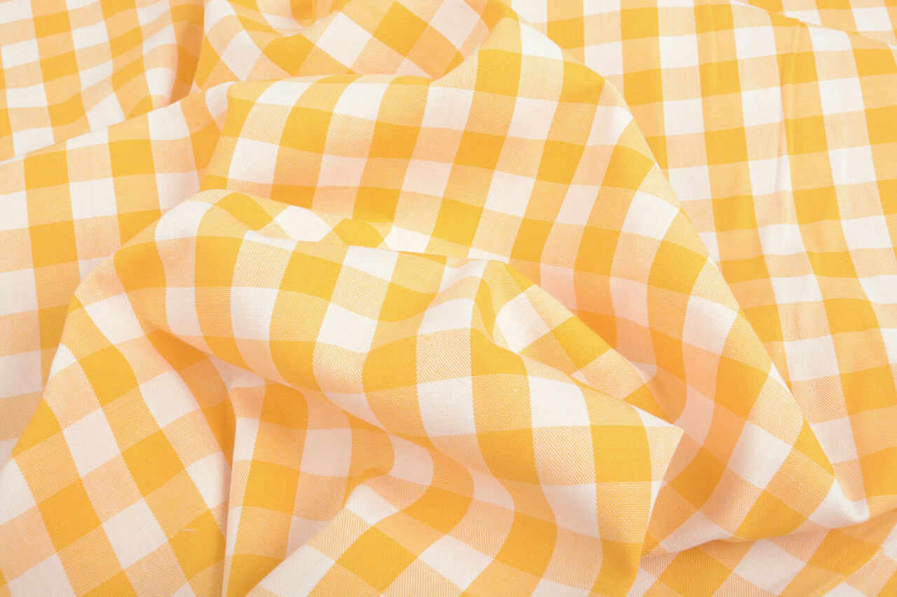 Gingham Check 16 mm Yellow Gingham Check 16 mm Yellow
