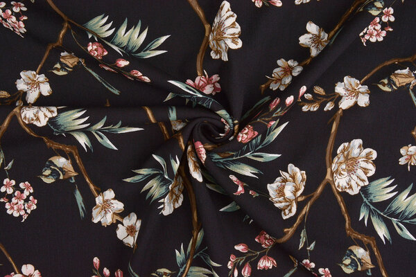 100% Viscose Ravia Marine Blauw 100% Viscose Ravia Marine Blauw