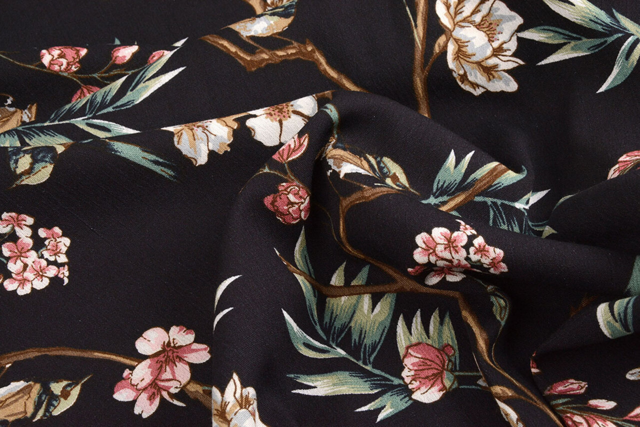 100% Viscose Ravia Marine Blauw 100% Viscose Ravia Marine Blauw