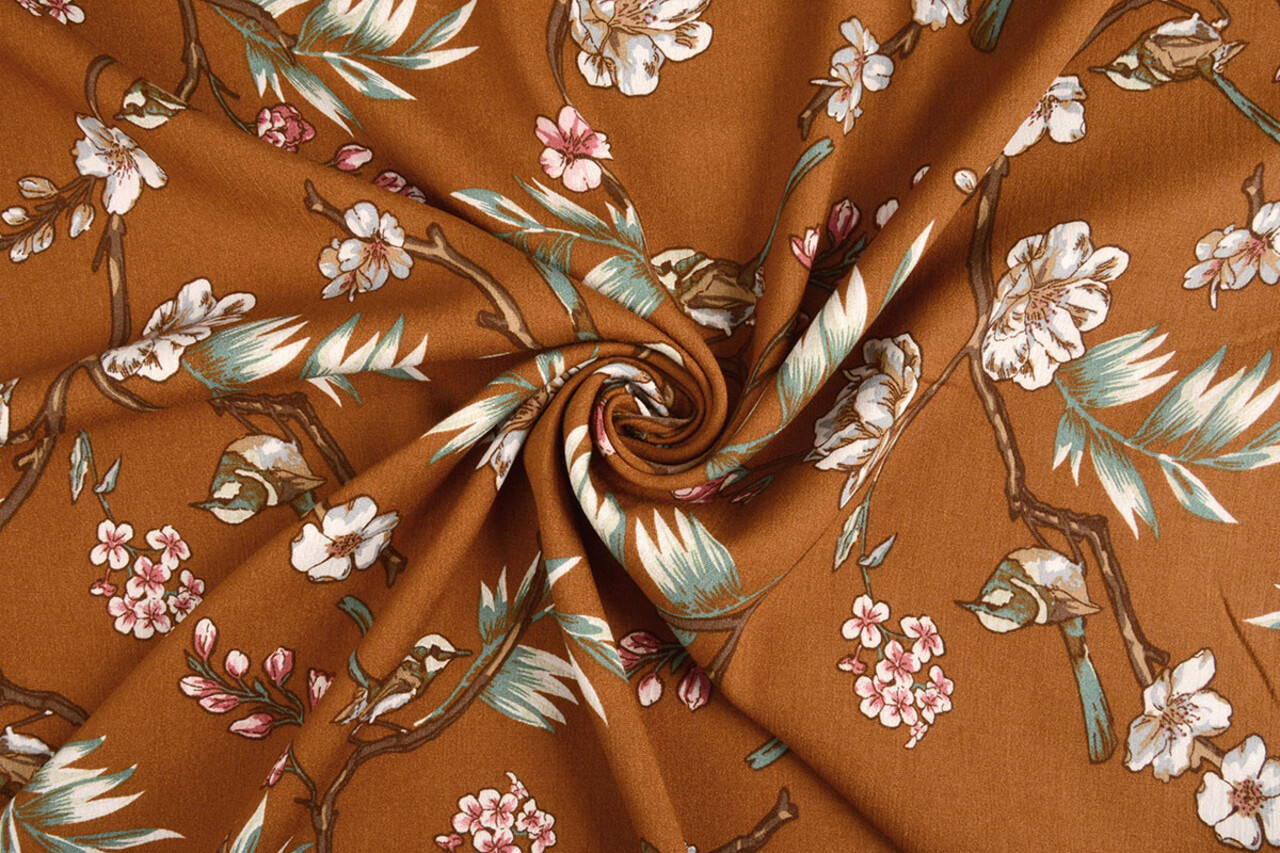 100% Viscose Ravia Bruin 100% Viscose Ravia Bruin