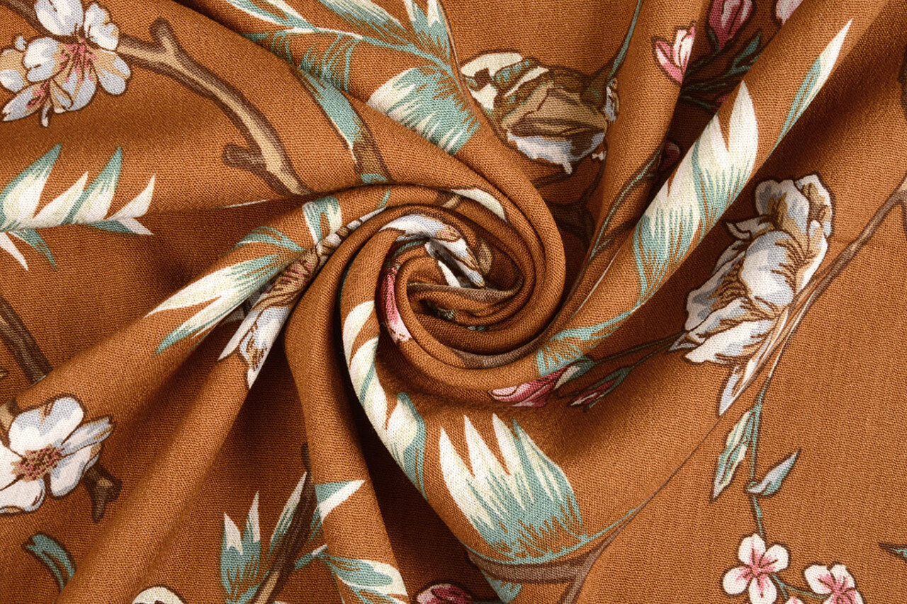 100% Viscose Ravia Bruin 100% Viscose Ravia Bruin