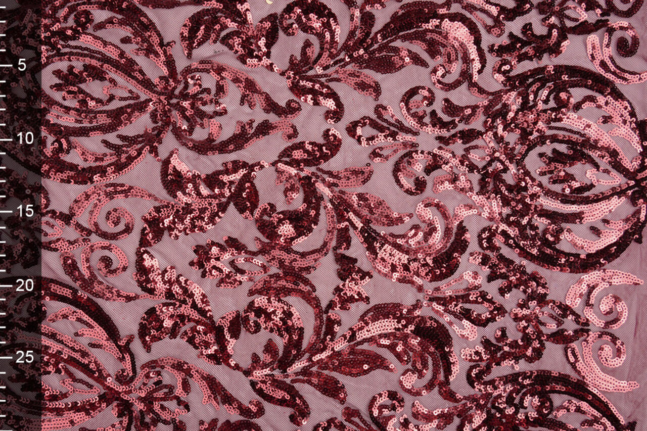 Sequins on Mesh Mila Bordeaux