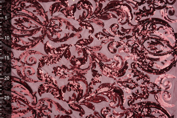 Sequins on Mesh Mila Bordeaux