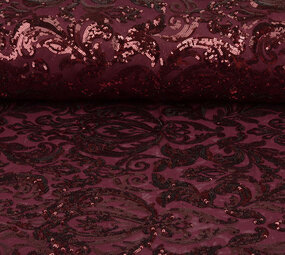 Pailletten op Mesh Mila Bordeaux