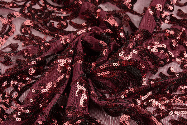 Paillettes su Mesh Mila Bordeaux