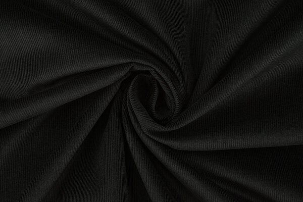 Fine Rib Fabric 21 W Corduroy Black Fine Rib Fabric 21 W Corduroy Black
