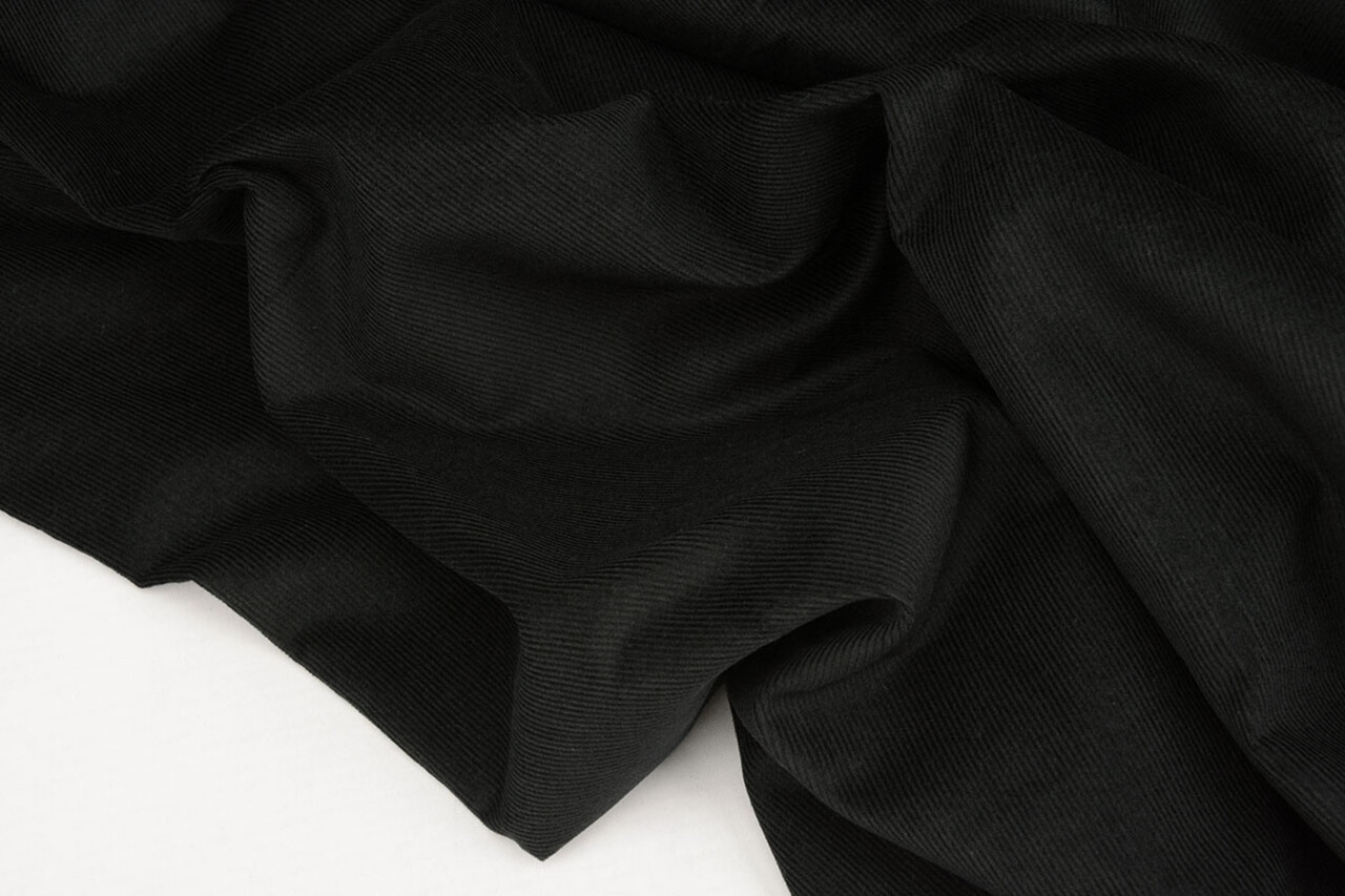 Fine Rib Fabric 21 W Corduroy Black Fine Rib Fabric 21 W Corduroy Black