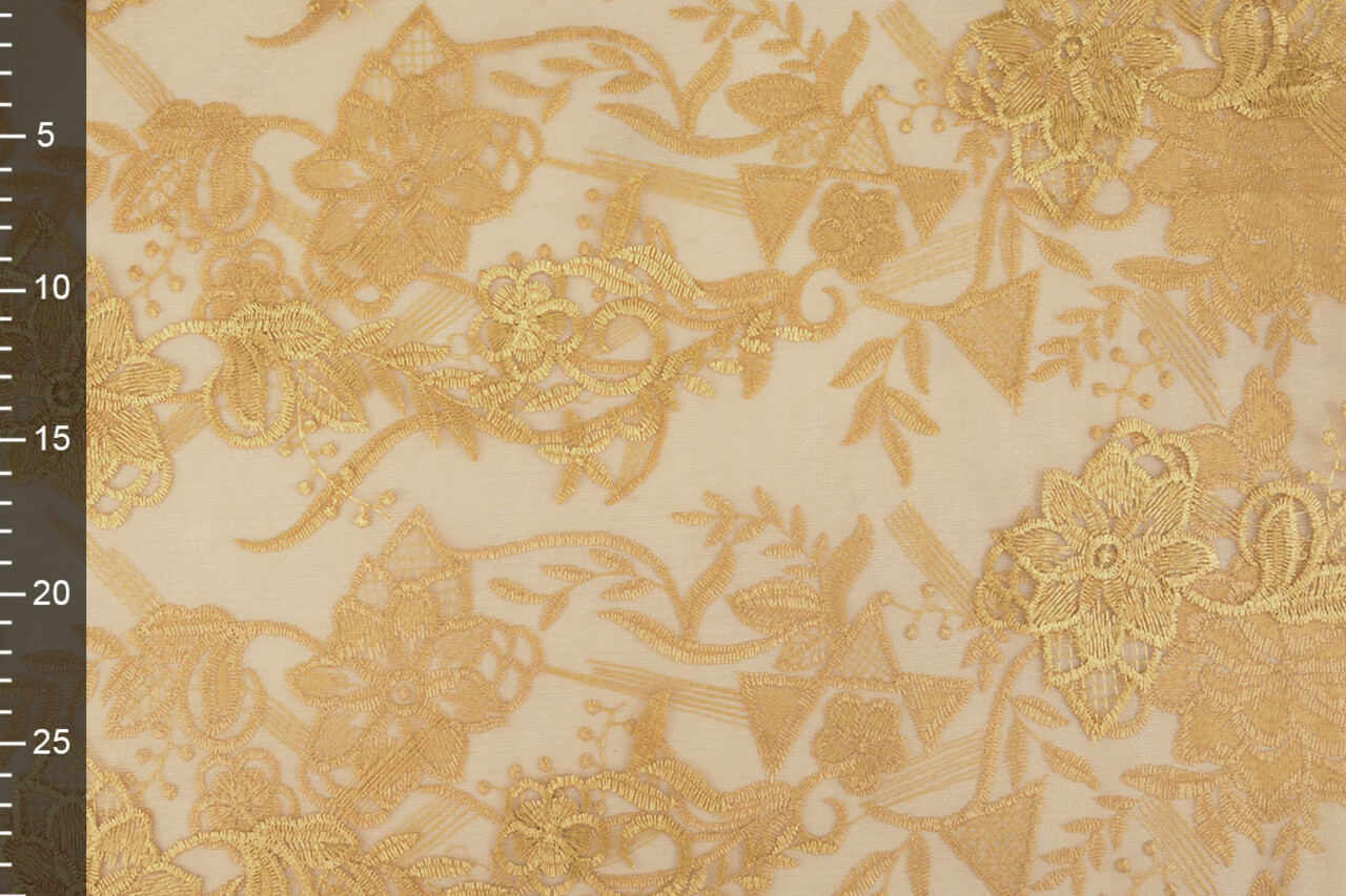 Mesh Embroidered Clara Gold