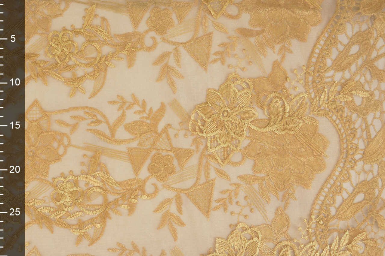 Mesh Embroidered Clara Gold