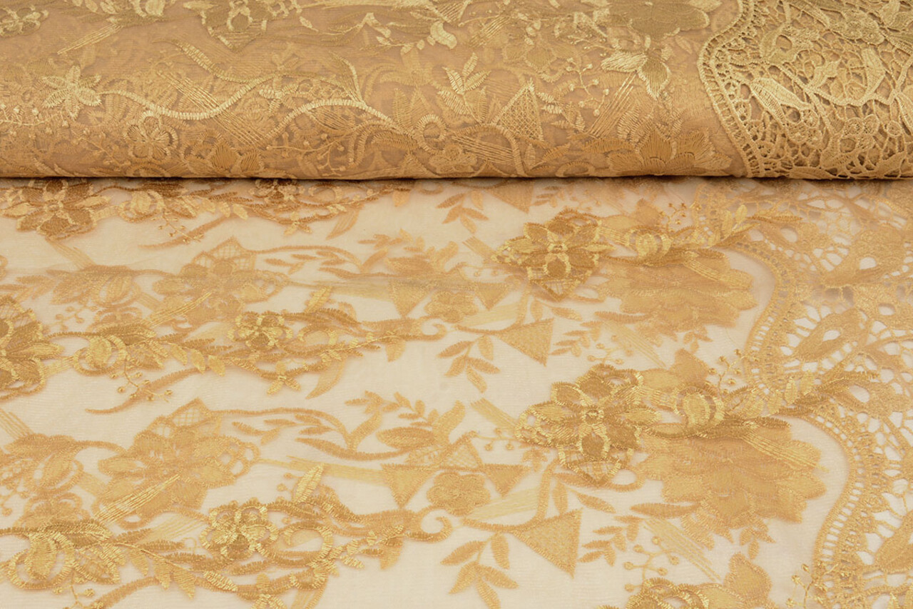 Mesh Embroidered Clara Gold