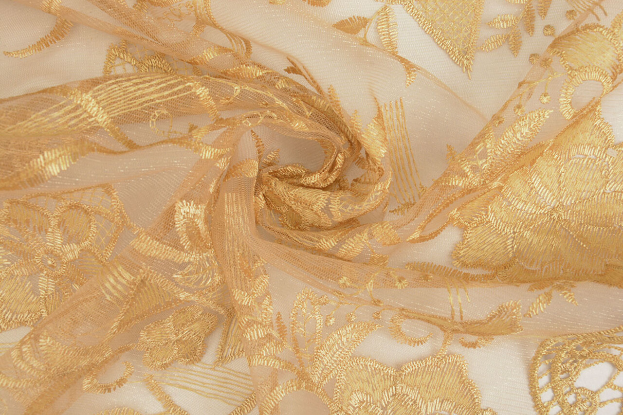 Netz Bestickt Clara Gold