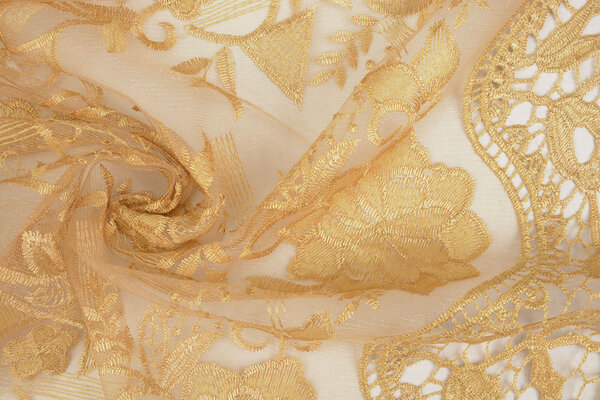 Mesh Embroidered Clara Gold