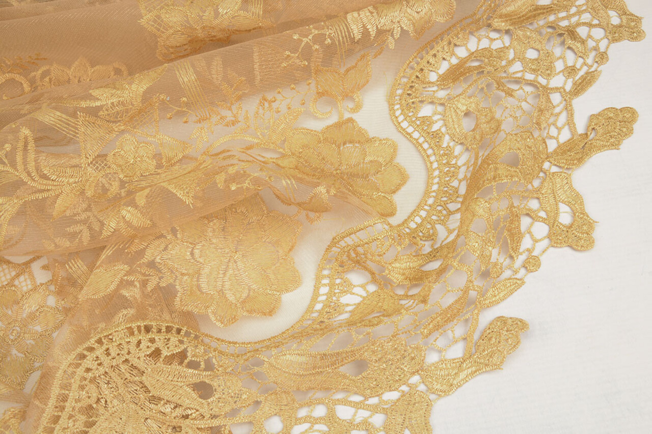 Mesh Embroidered Clara Gold