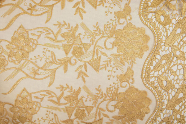 Mesh Embroidered Clara Gold