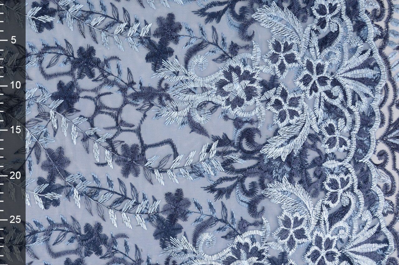 Netz Bestickt Adeline Blau