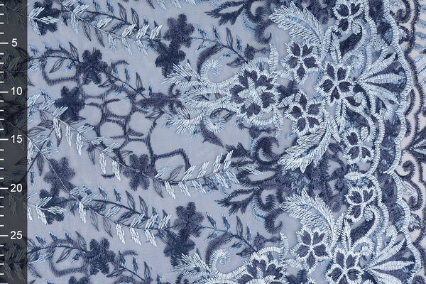 Netz Bestickt Adeline Blau