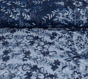 Mesh Geborduurd Adeline Blauw Mesh Geborduurd Adeline Blauw
