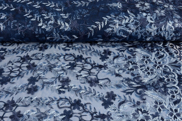 Mesh Embroidered Adeline Blue