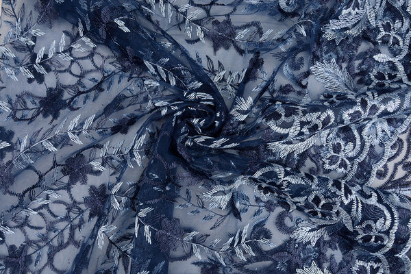 Mesh Embroidered Adeline Blue