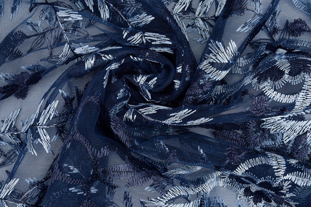 Mesh Embroidered Adeline Blue