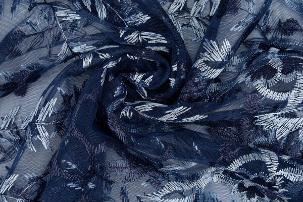 Mesh Geborduurd Adeline Blauw