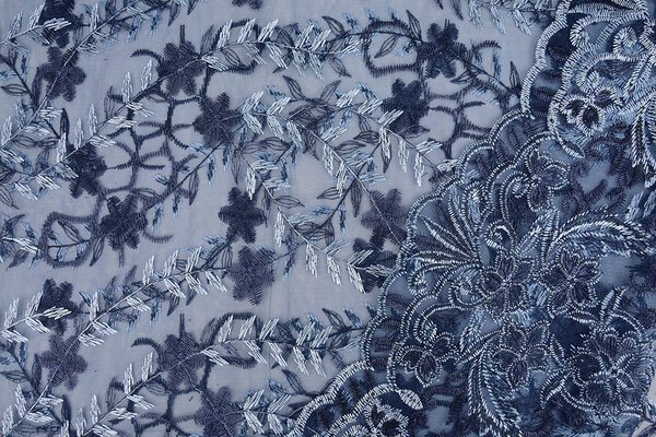 Netz Bestickt Adeline Blau