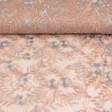 Mesh Ricamato Adele Rosa Cipria - Blu Mesh Ricamato Adele Rosa Cipria - Blu