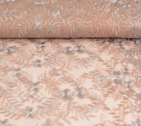 Netz Bestickt Adele Puderrosa - Blau