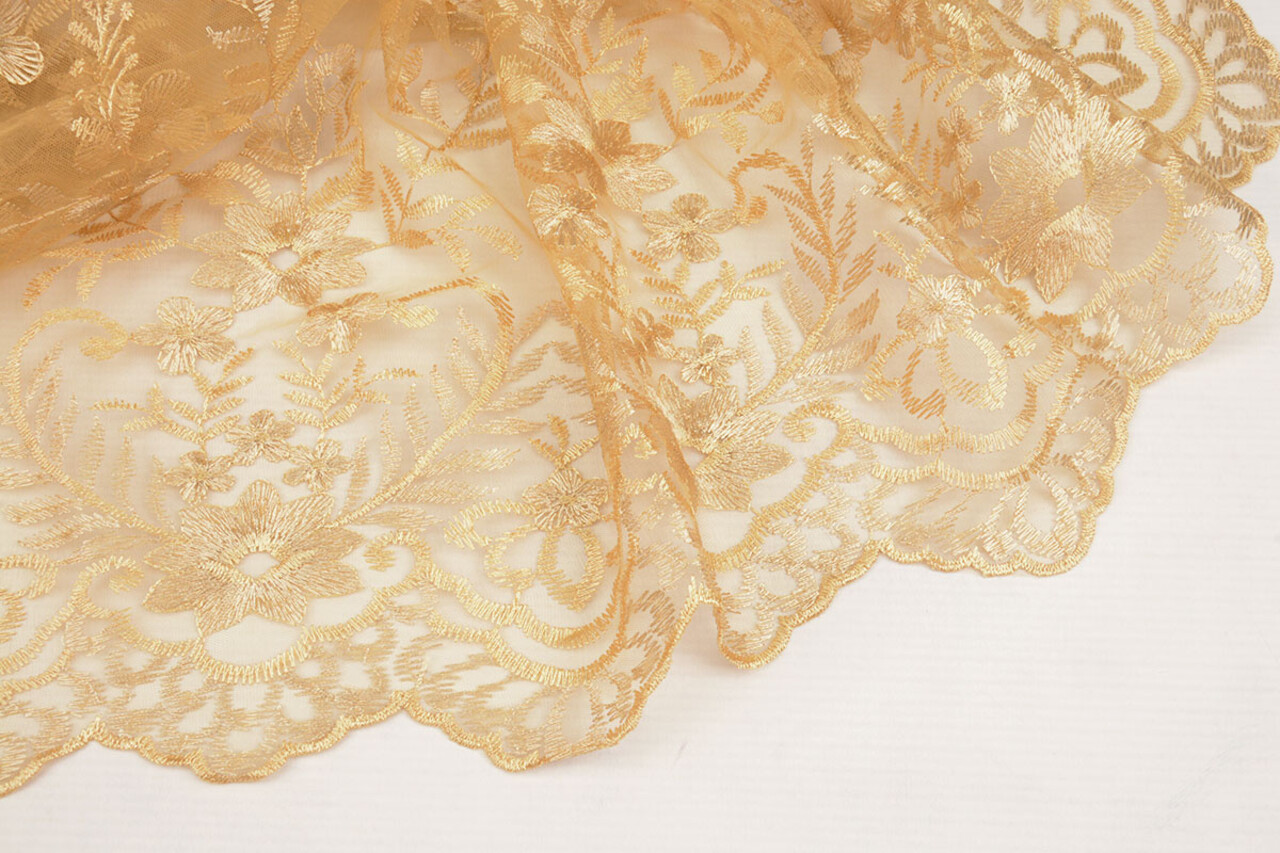 Mesh Embroidered Adele Gold Mesh Embroidered Adele Gold