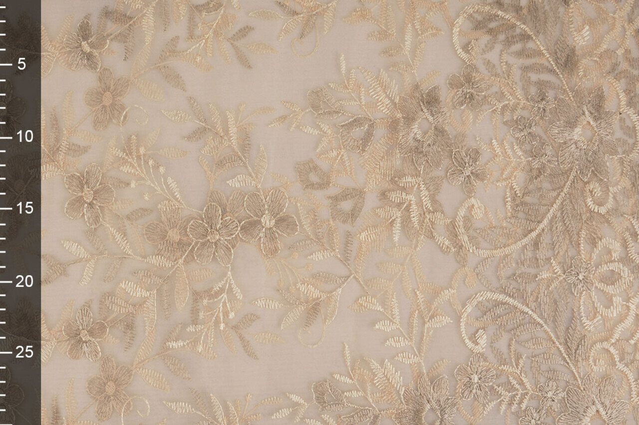 Mesh Embroidered Adele Champagne