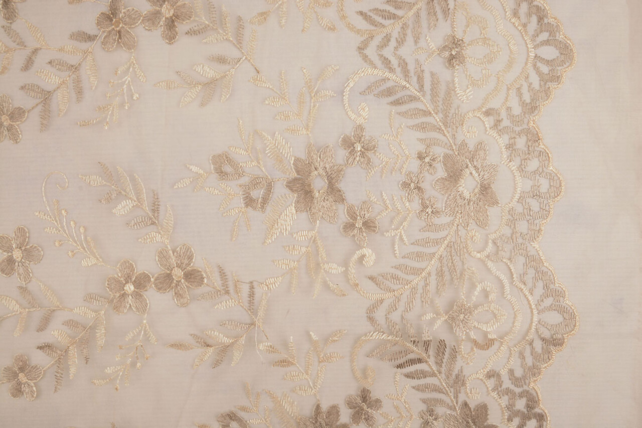 Mesh Embroidered Adele Champagne