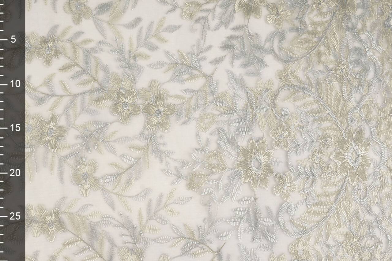 Mesh Embroidered Adele Grey Bleu