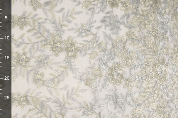 Mesh Embroidered Adele Grey Bleu