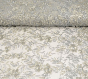 Mesh Embroidered Adele Grey Bleu Mesh Embroidered Adele Grey Bleu