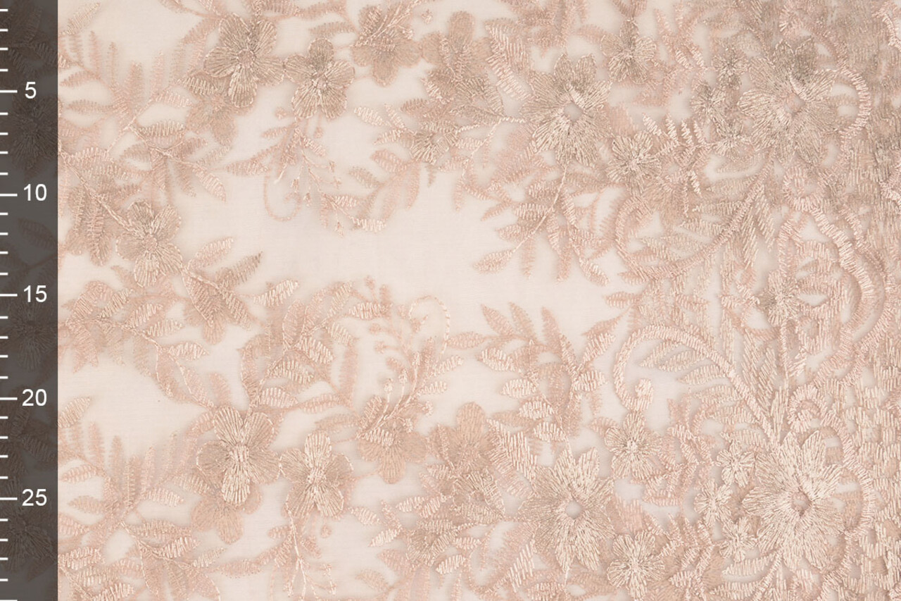 Mesh Ricamato Adele Rosa Cipria - Beige Mesh Ricamato Adele Rosa Cipria - Beige